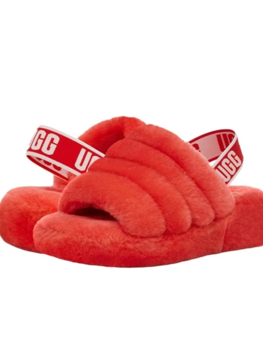 UGG Womens Coral Elastic Logo Strap Elasic Moisture Wicking Fluff Yeah